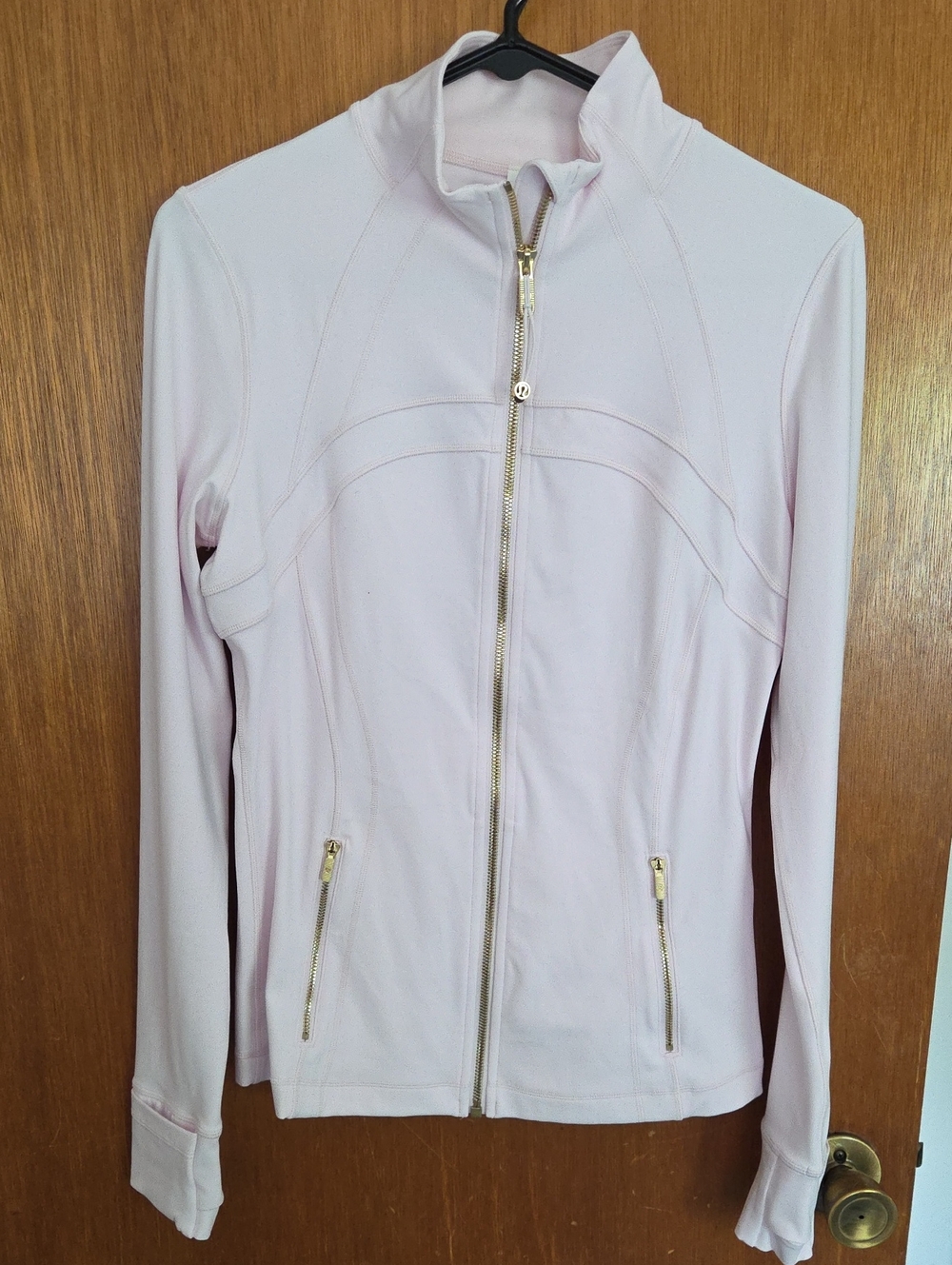 lululemon athletica Light Pink Jacket with Gold Zippers